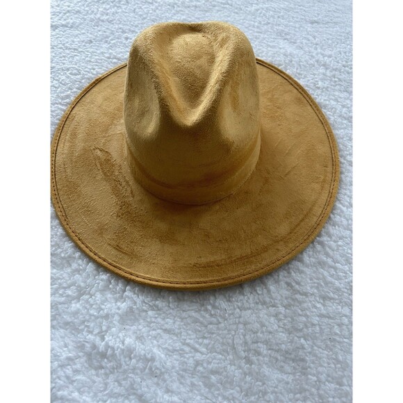 Anthropologie ASN Rancher Hat Women Mustard Suede Western Preppy One Size NWT